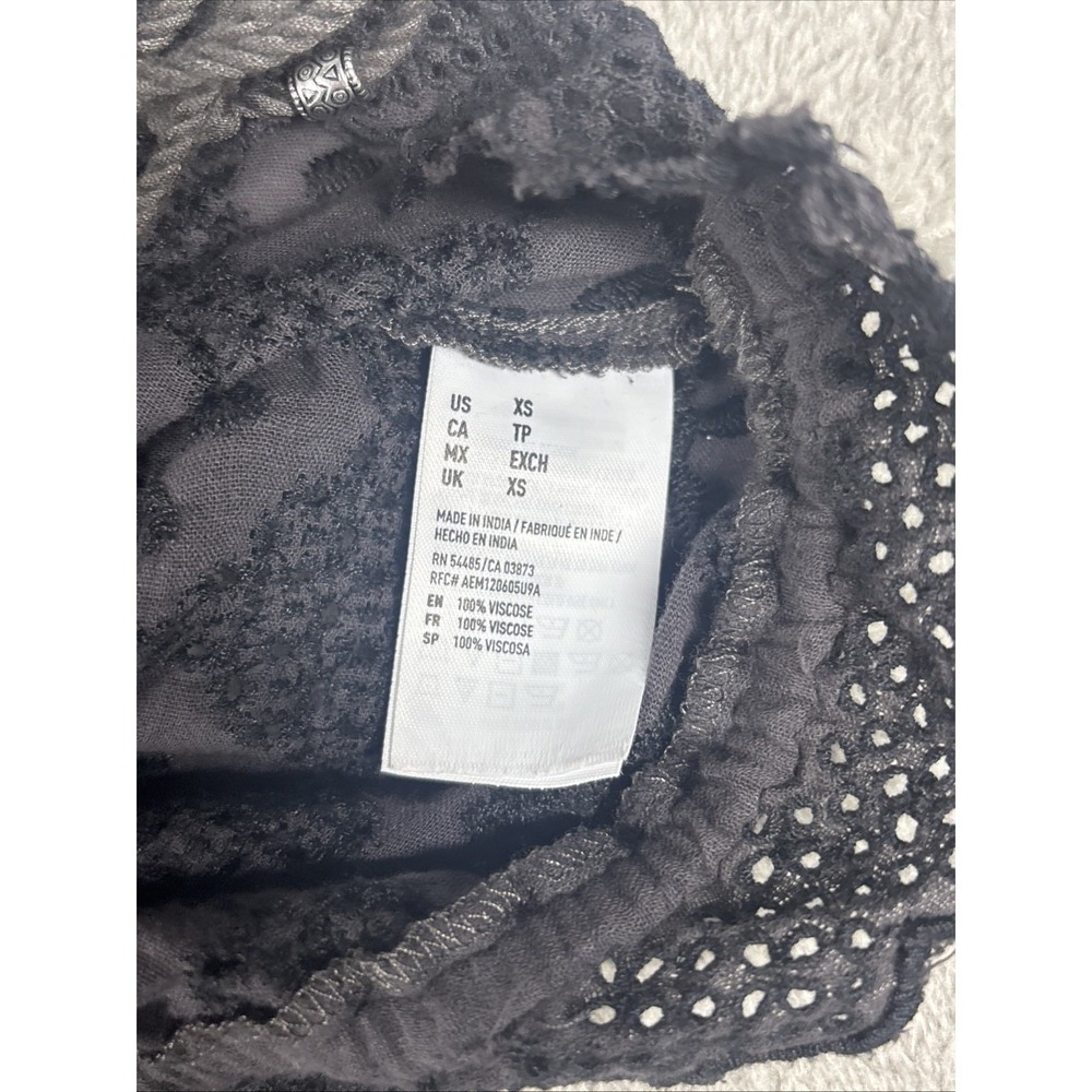 American Eagle Outfitters Dark Gray Front Tie Lace Tank Top Women's Size XS - Picture 5 of 7